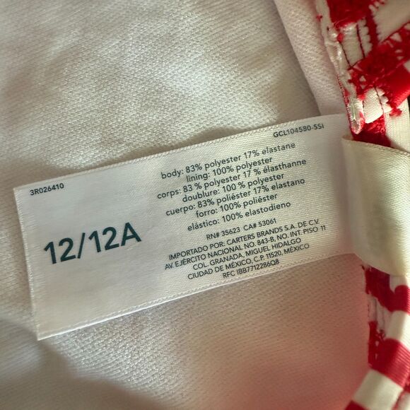 OshKosh Red White & Blue 4th of July Swimsuit Girls' 12 - Picture 11 of 11